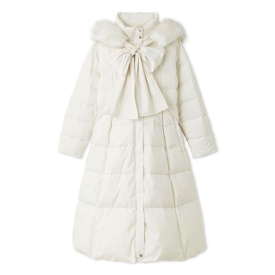 CELFORDフードリボンロングダウンコート IVR サイズ38