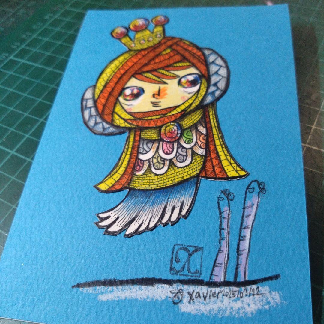 【ザビちゃん】【原画肉筆】疫病退散・アマビエさま