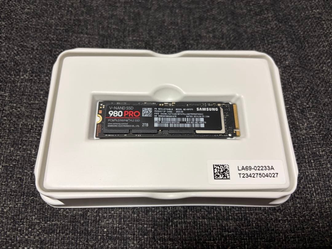 Samsung 980 Pro 2TB SSD エンクロージャーセット