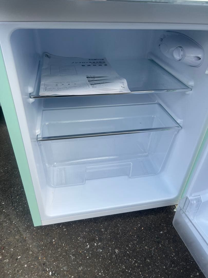 福岡市直接引取り限定　オーヤマ　冷凍冷蔵庫　2022年製　ライトグリーン