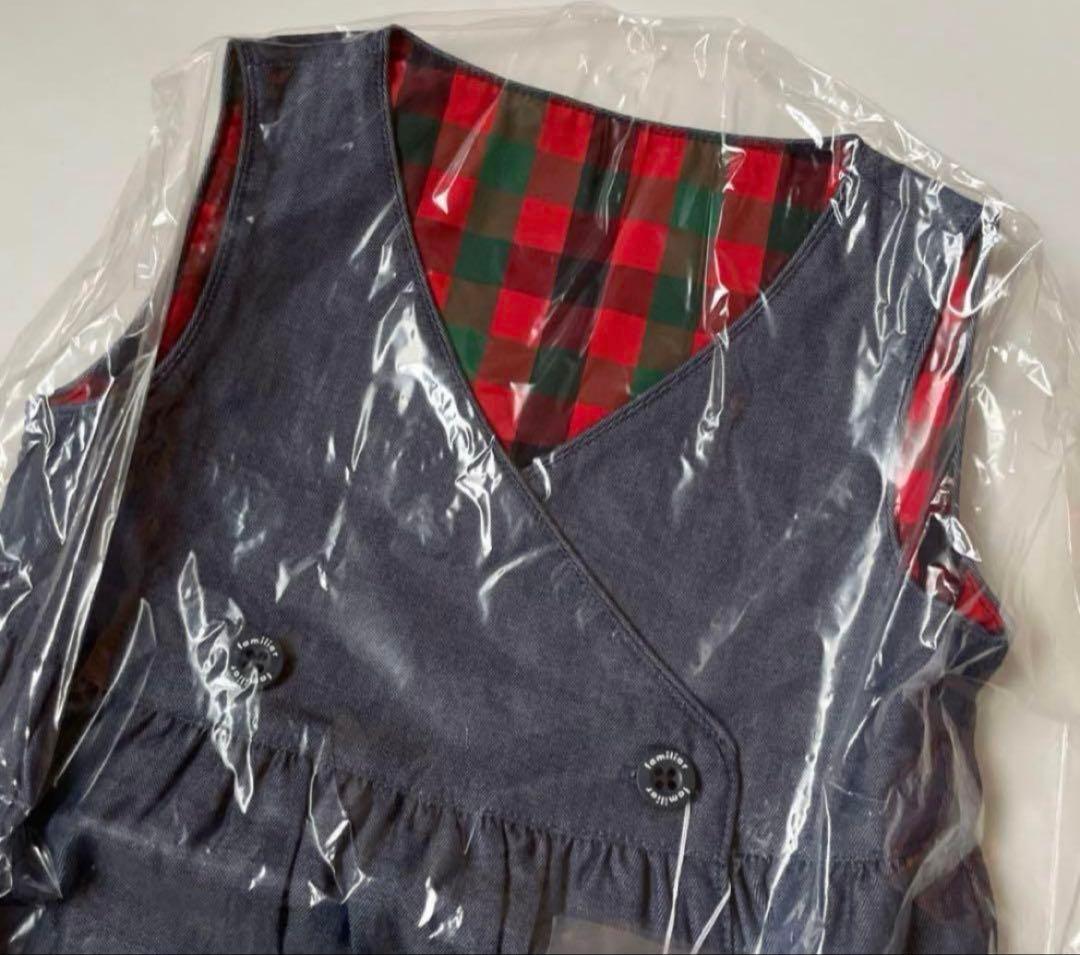 【新品】 未開封♡ familiarチェック ラップドレス ワンピース 90