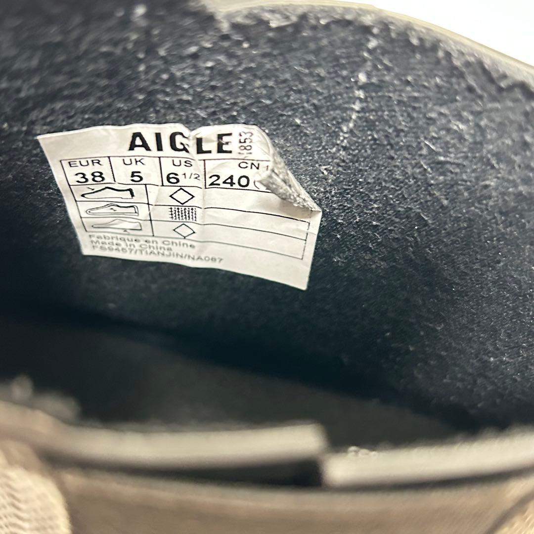 エーグル　ソフトレイン2 ラバーブーツ　サイドゴア　ブラック　38 24センチ