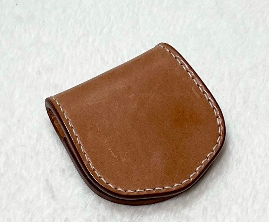 美品 天神ワークス ケース 小銭入れ レザー 本革 キャメル 財布
