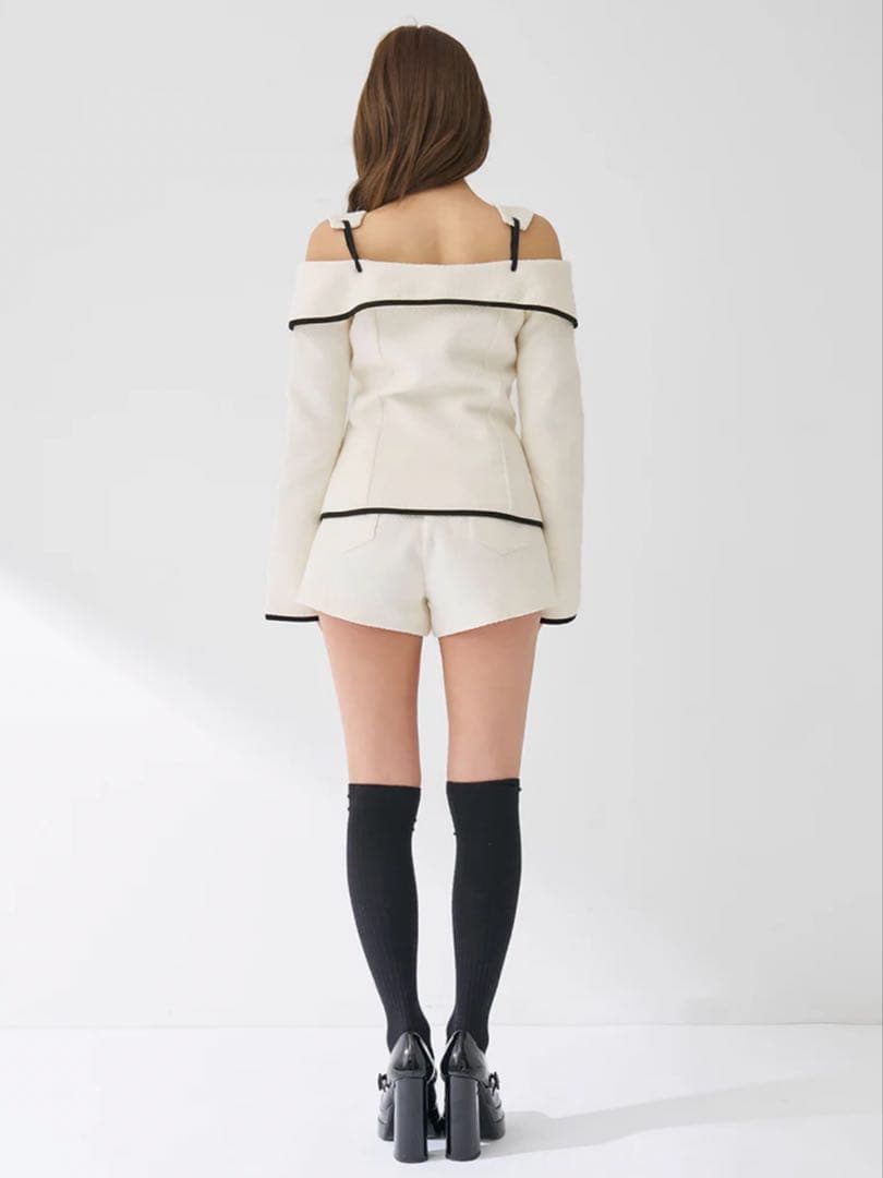 ボンディングツイードオフショルチュニック　完売品　Darich