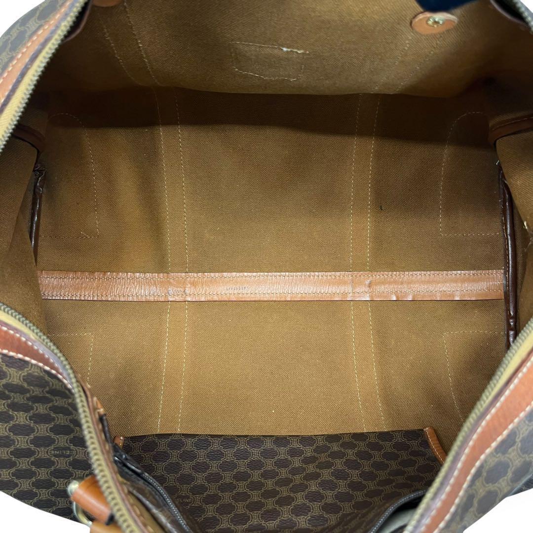 CELINEセリーヌ★マカダム柄 ボストンバッグ PVC レザー 鍵 ブラウン