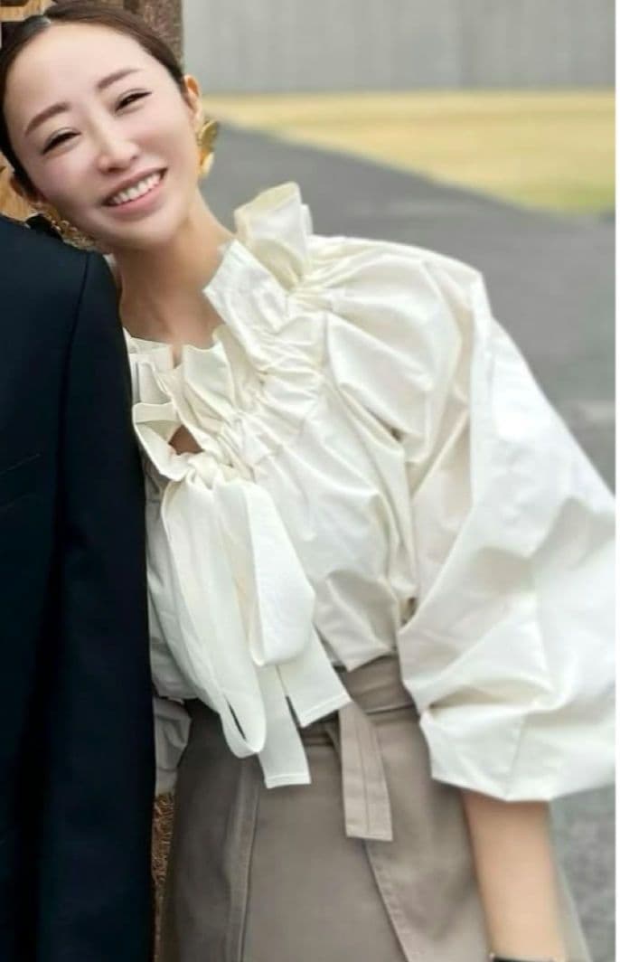 PATOU パトゥ/ドローストリングス　ラッフルフリル　ブラウス ギャザー