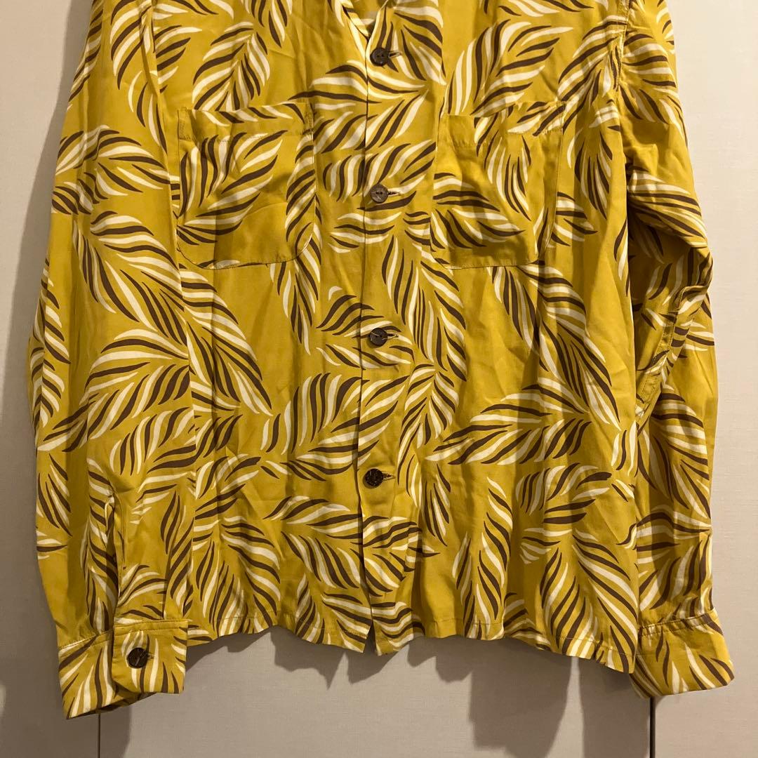 Butcher Products ハワイアンシャツ XL マスタード×リーフ柄