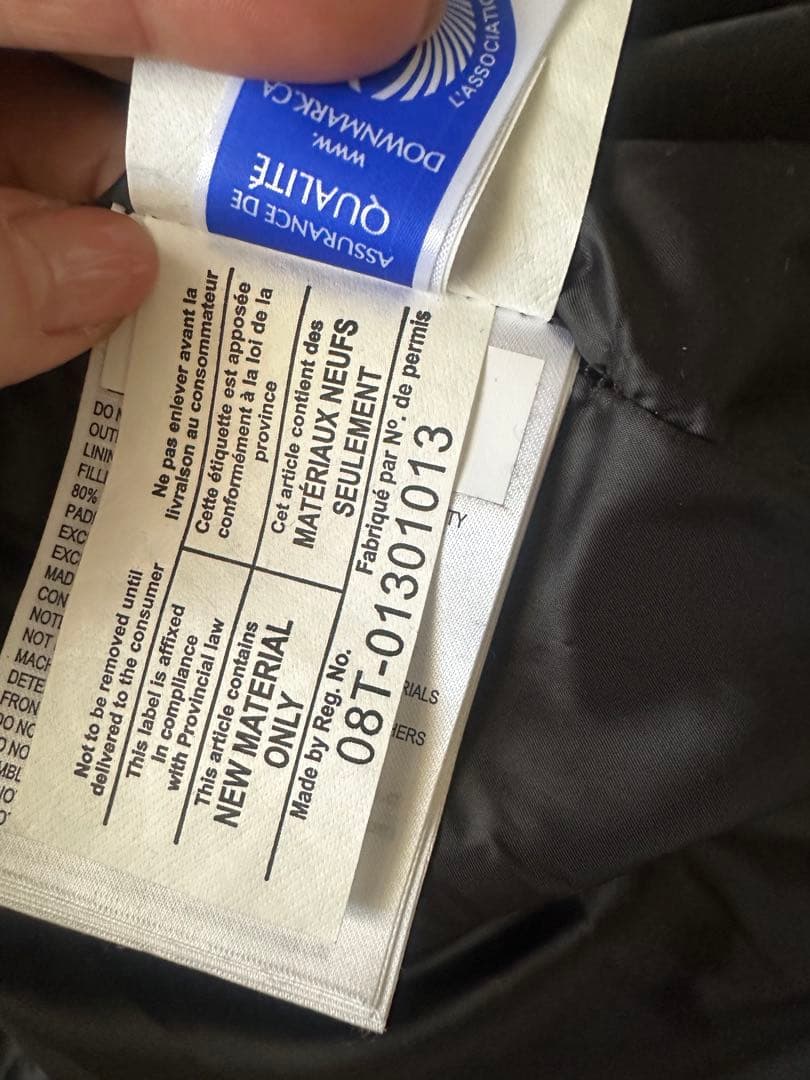 カナダグース 別注 ロゴなし ダウンジャケット フード付 ブラック S