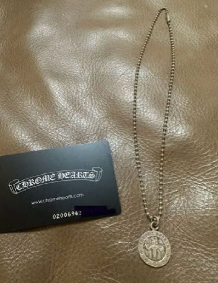 【美品】クロムハーツ　ネックレス　メダル　正規品ボールチェーン付