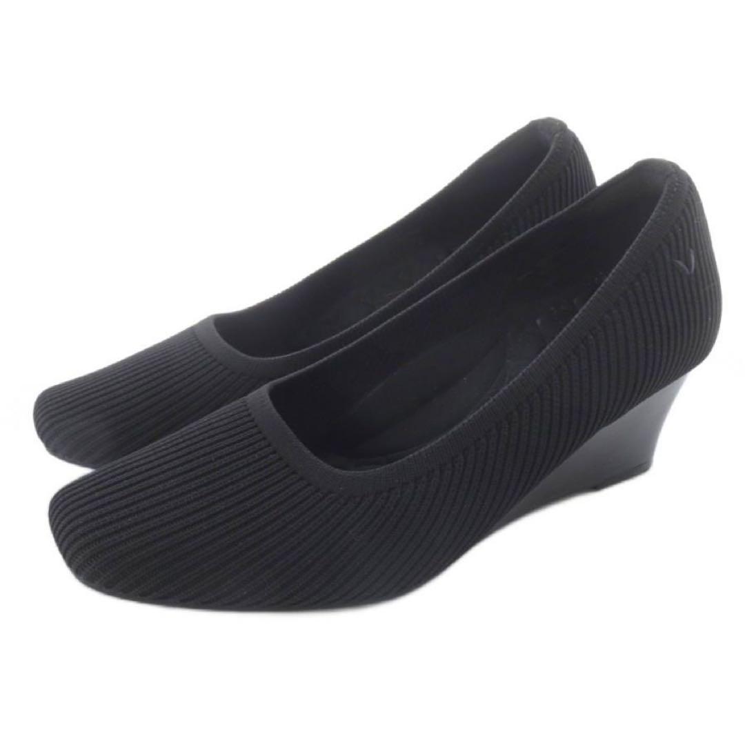 VIVAIA 黒 スクエアトゥパンプス ウェッジソール 36.5 【1回試着】