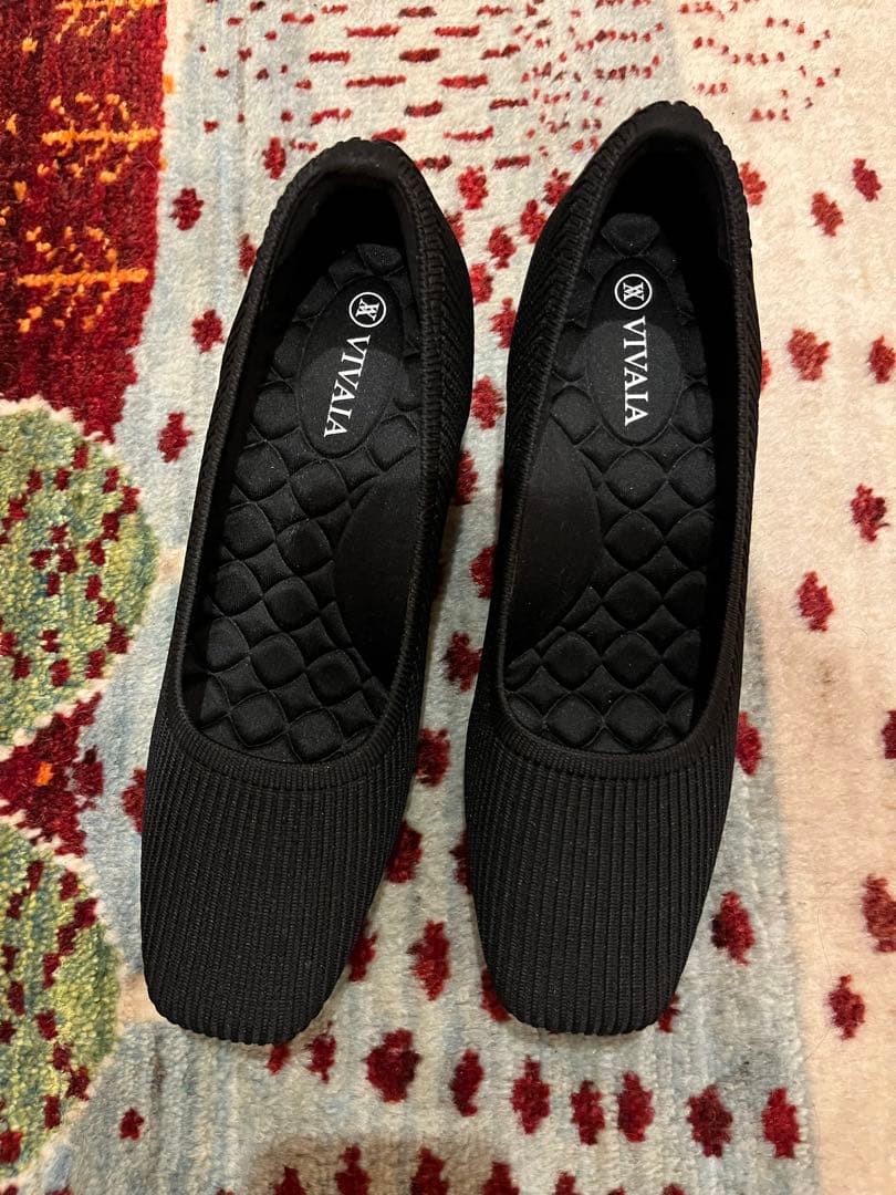 VIVAIA 黒 スクエアトゥパンプス ウェッジソール 36.5 【1回試着】