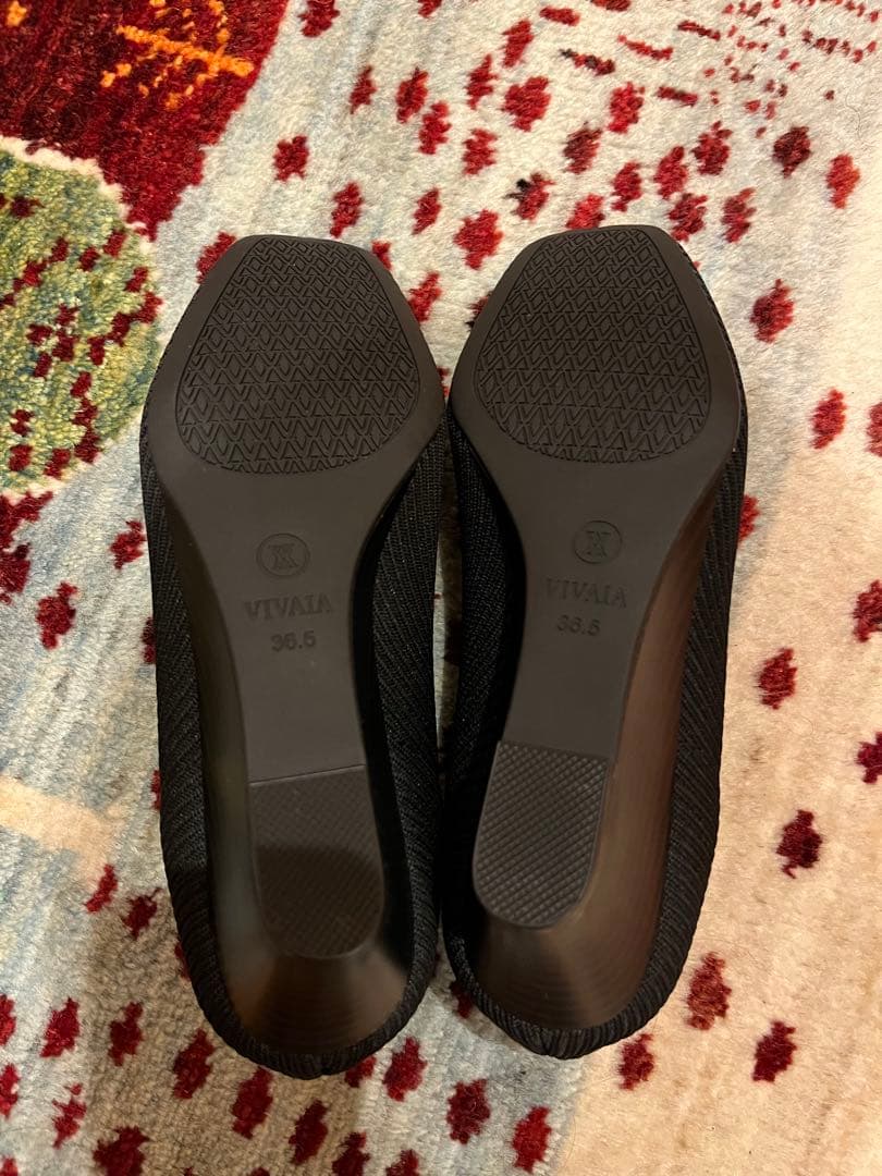 VIVAIA 黒 スクエアトゥパンプス ウェッジソール 36.5 【1回試着】