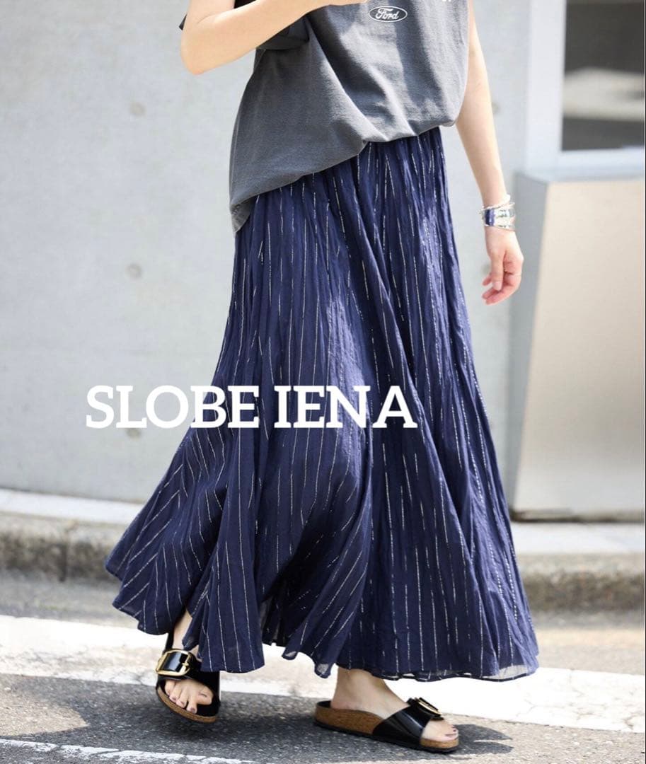 《SLOBE IENA　スカート》インド製　コットンボイル　ラメ　サンダル