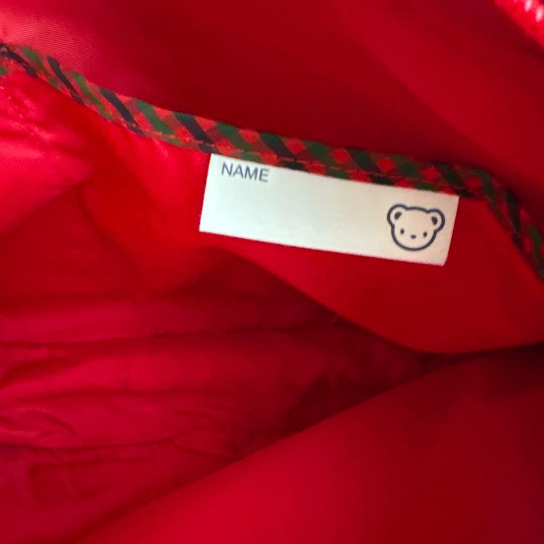 familiarファミリア トートバッグ レッスンバック　赤チェック　ファスナー