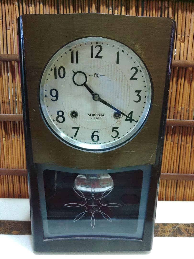 SEIKOSHA　ゼンマイ式振り子時計　昭和レトロモダン　可愛い掛時計　セイコー