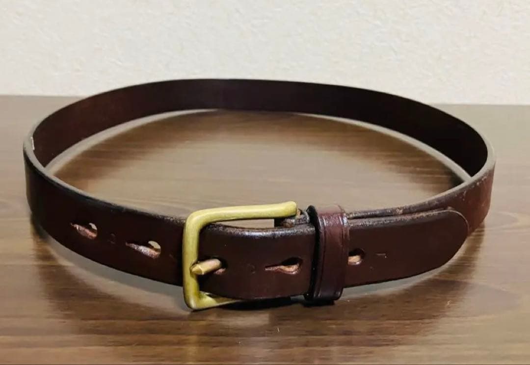 【美品】ジャベツクリフ　レザーベルト　ブラウン　英国　サドルレザー