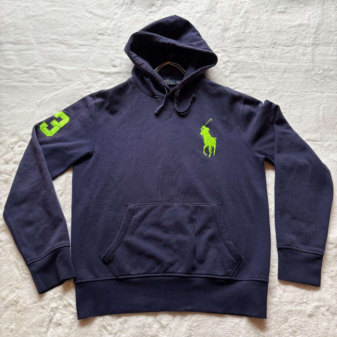 ポロ ラルフローレン ビッグポニー 刺繍 プルオーバー パーカー ネイビー　M