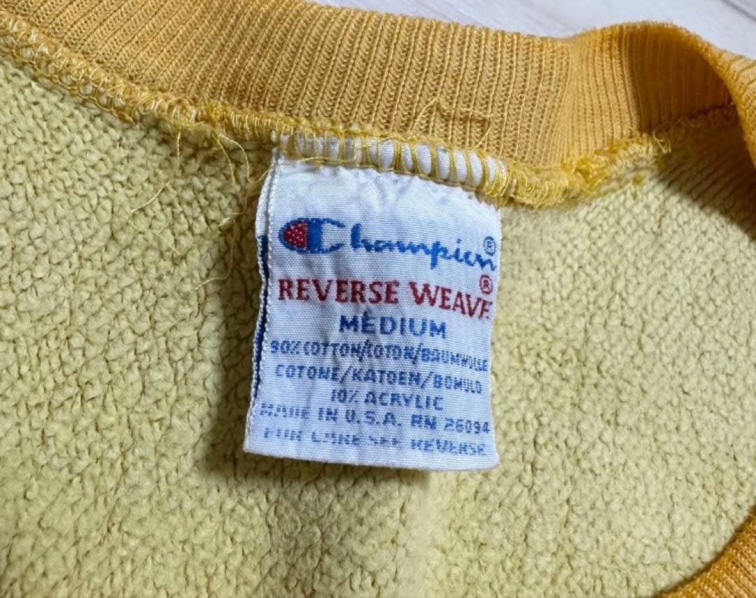 90s champion reverse weave 目有り USA製 イエロー