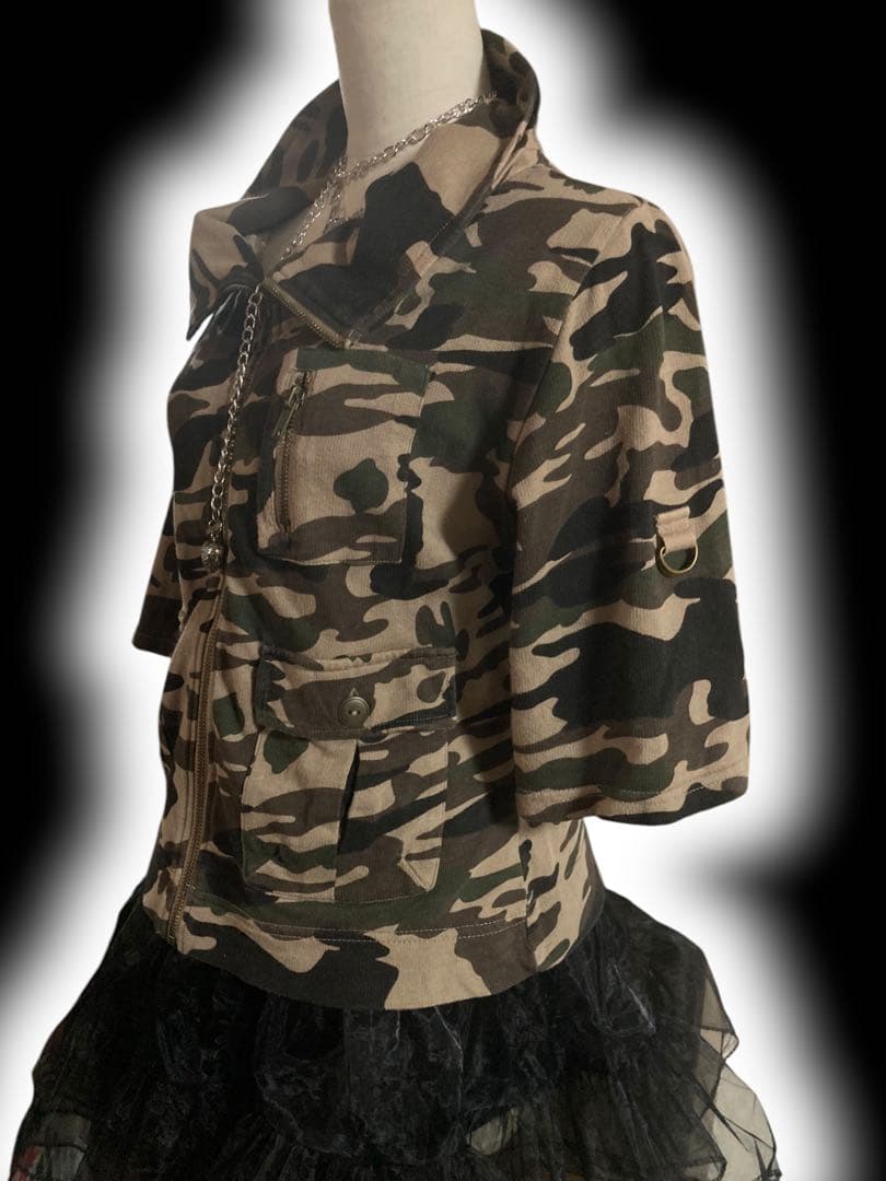 y2k迷彩00s当時物フェアリーグランジジップNANAミリタリーパンク平成ギャル