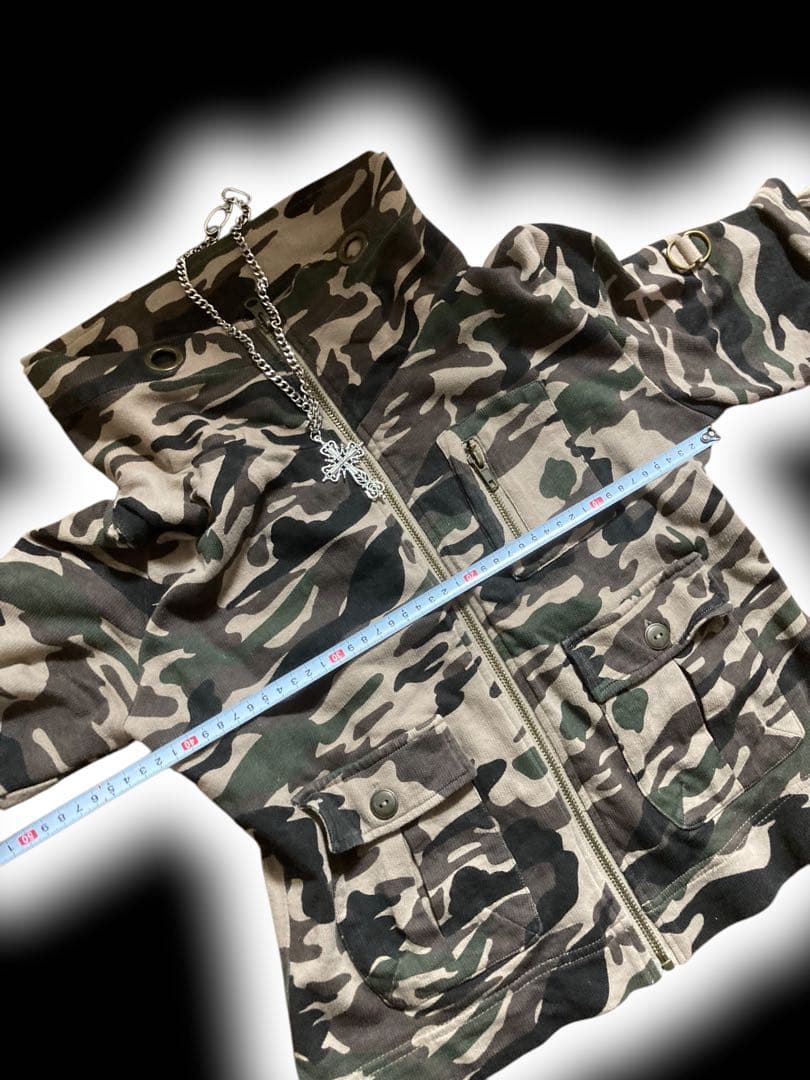 y2k迷彩00s当時物フェアリーグランジジップNANAミリタリーパンク平成ギャル