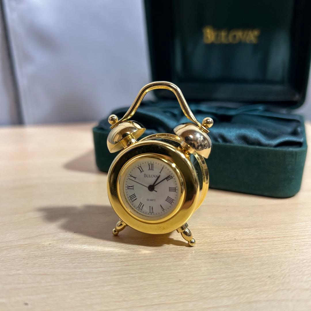 アンティーク ブローバ ミニチュア 目覚まし時計 ゴールド Gemini