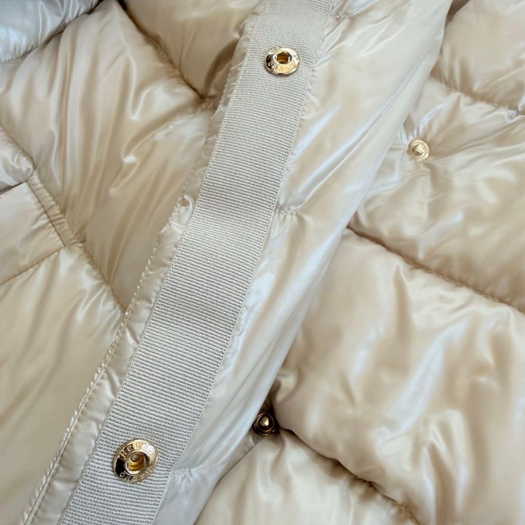 タグ付未使用★HERNO ダウンコート エコファー 異素材 切替 グレージュ42