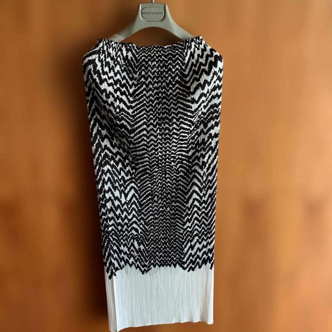 PLEATS PLEASE モノクロ　スカートパンツ3点セットアップ