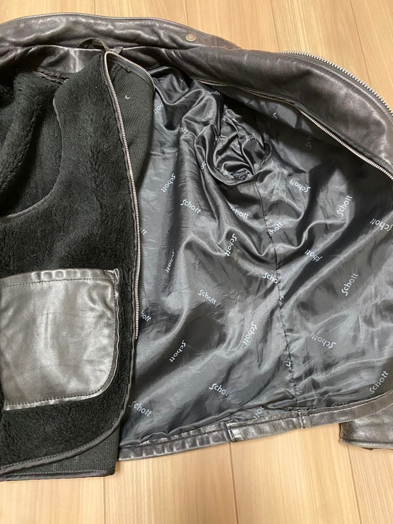 Schott ブラック シングルライダース 36