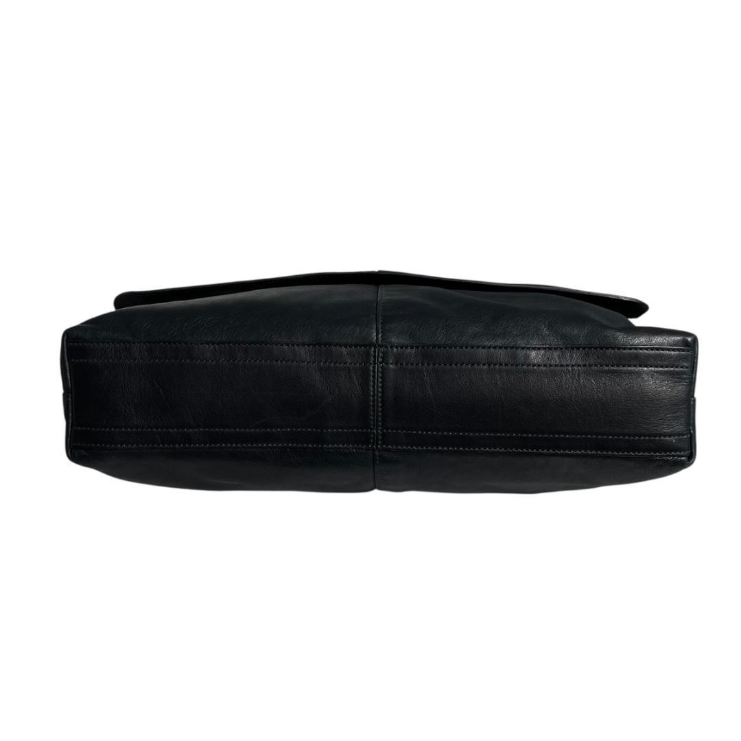 COACH トンプソン レザー メッセンジャーバッグ ショルダーバッグ ネイビー