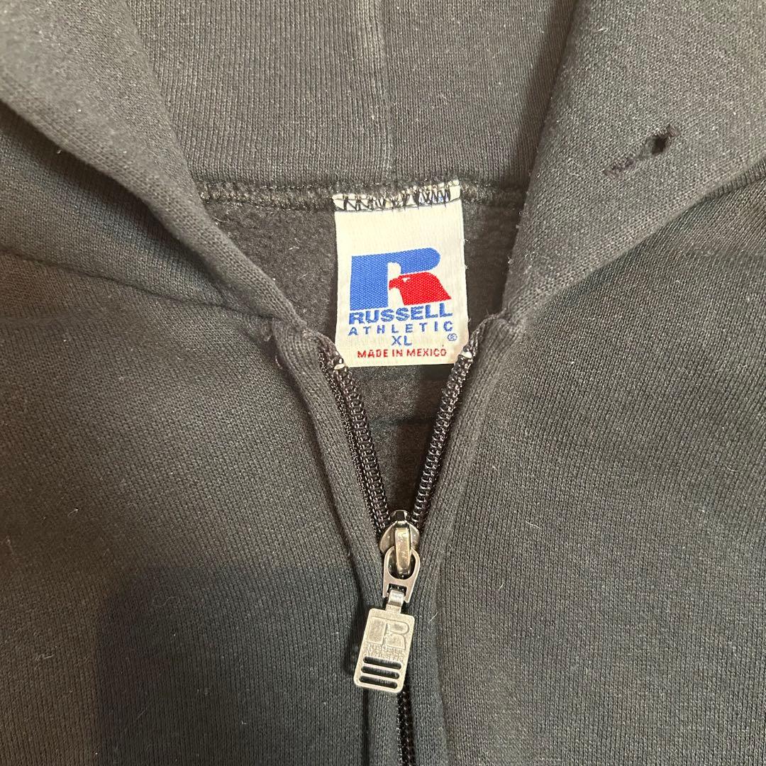 【ブラック90s】RUSSELL ATHLETIC ジップアップパーカー