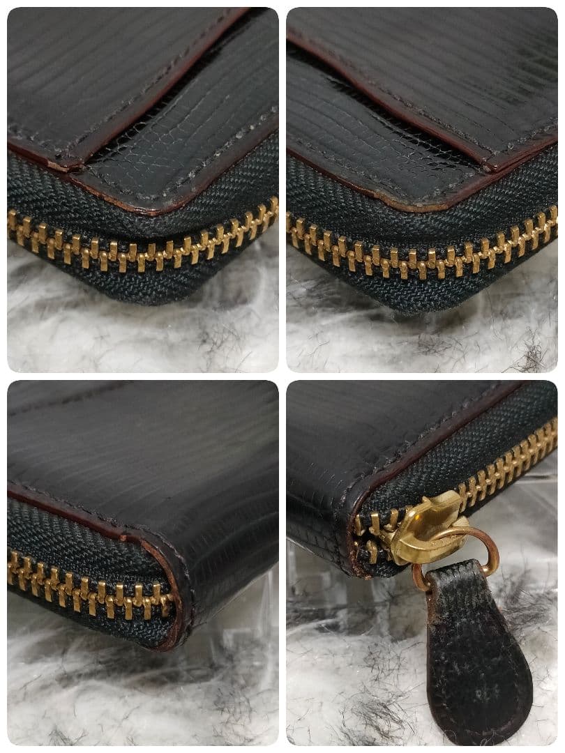 GANZO ケース ブラック ラウンド ガンゾ カードケース 黒 リザード