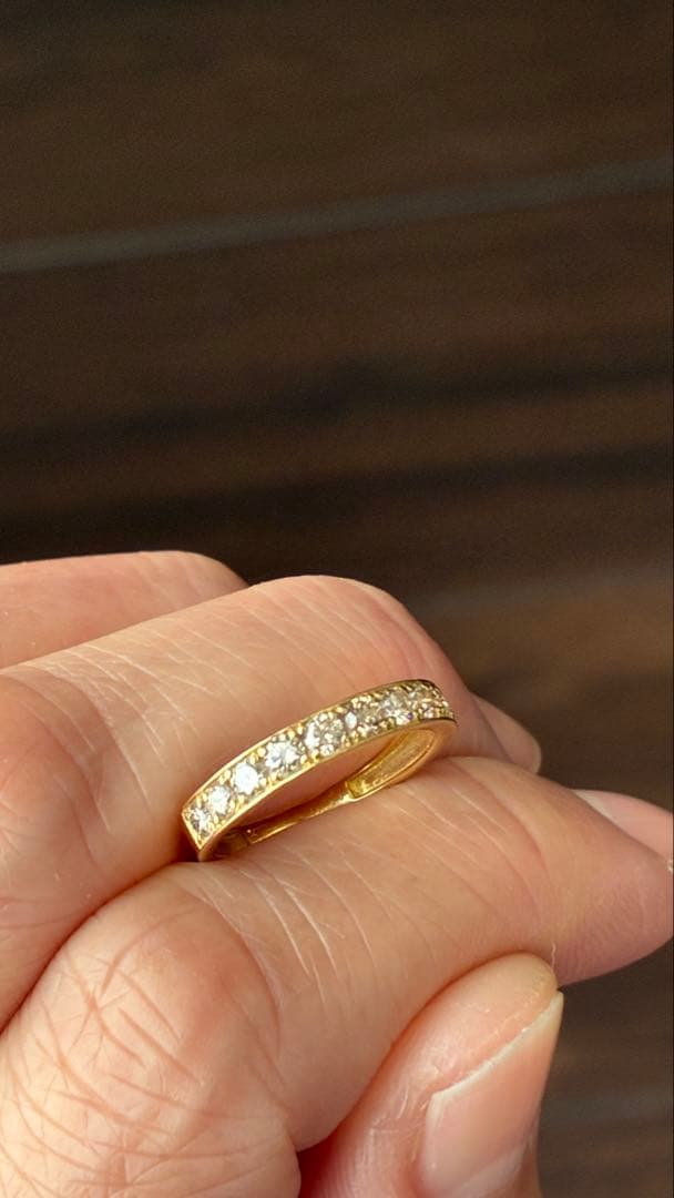 k18 ハーフエタニティ ダイヤモンド　リング