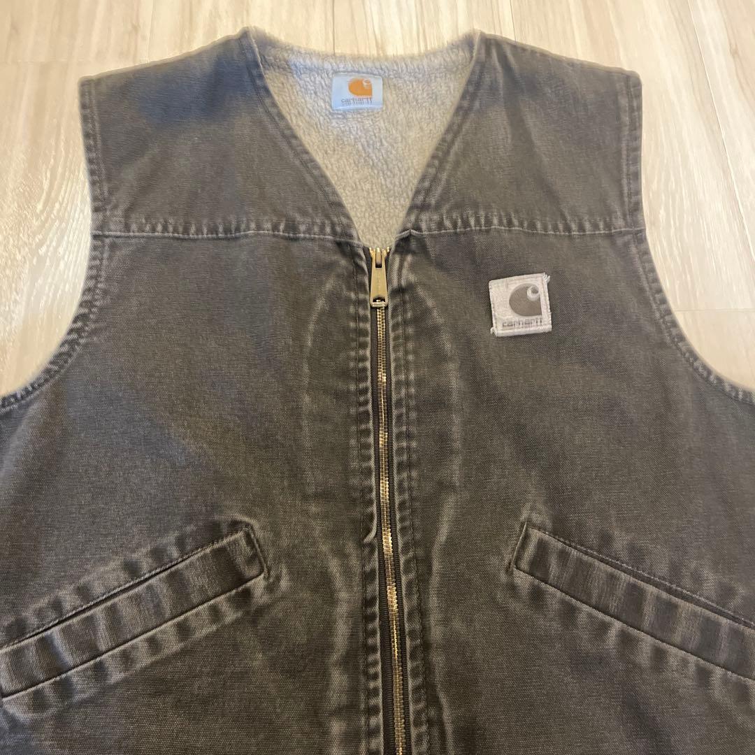 カーハート ベスト フェード ダックベスト ダック地 ボア 古着