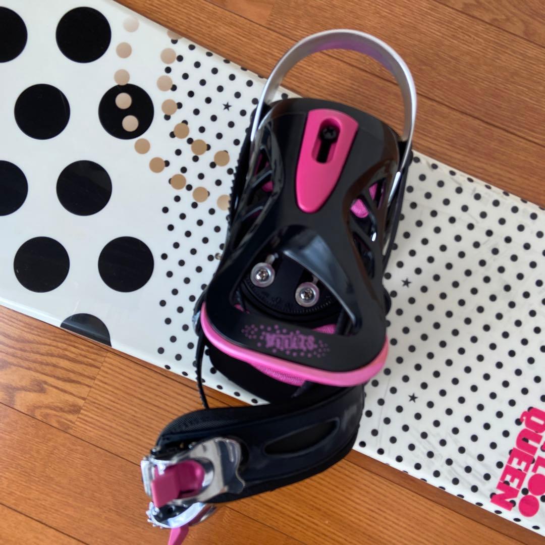 スノーボード Sサイズ 白黒水玉　ケース付き