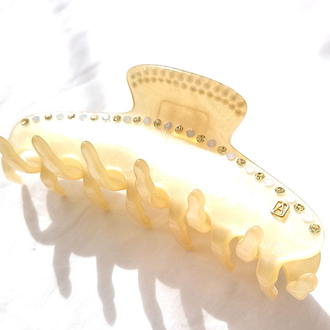 ALEXANDRE DE PARIS ヘアクリップ Lサイズ バレッタ ストーン
