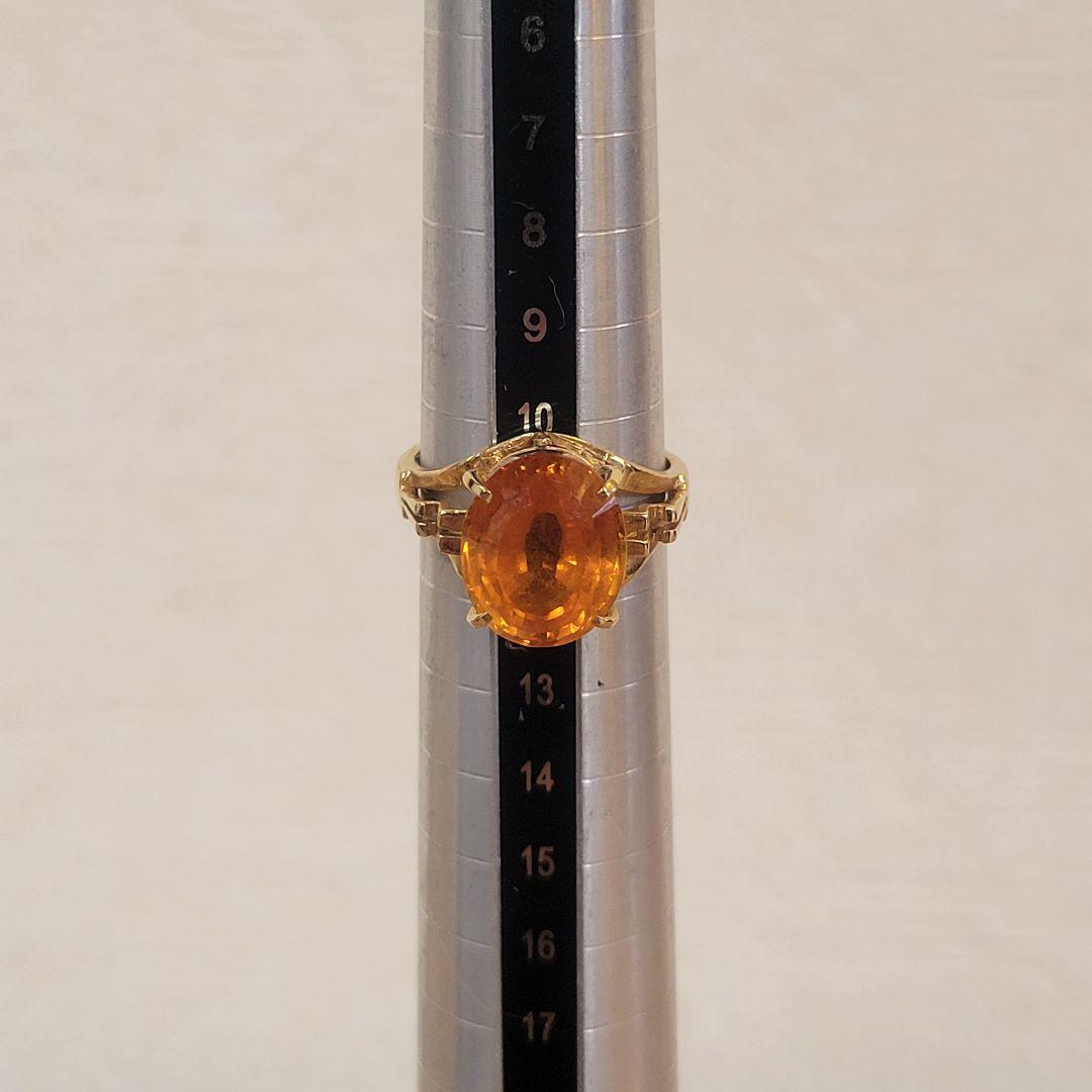 ぴ*の様 k18 18金 リング 指輪 トパーズ？ ゴールドサファイア？