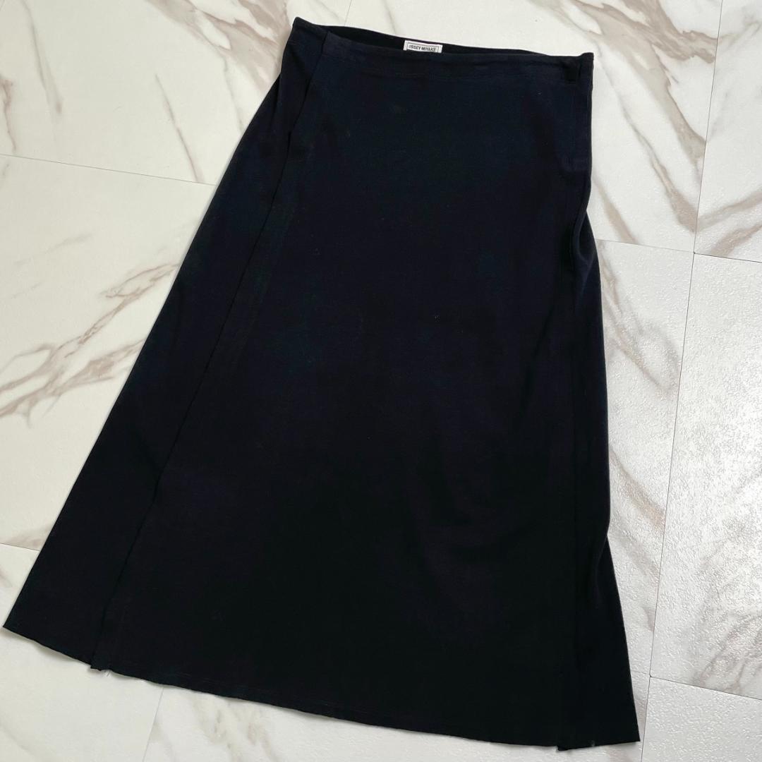 美品 イッセイミヤケ FETE ロングスカート コットン100% 黒 2