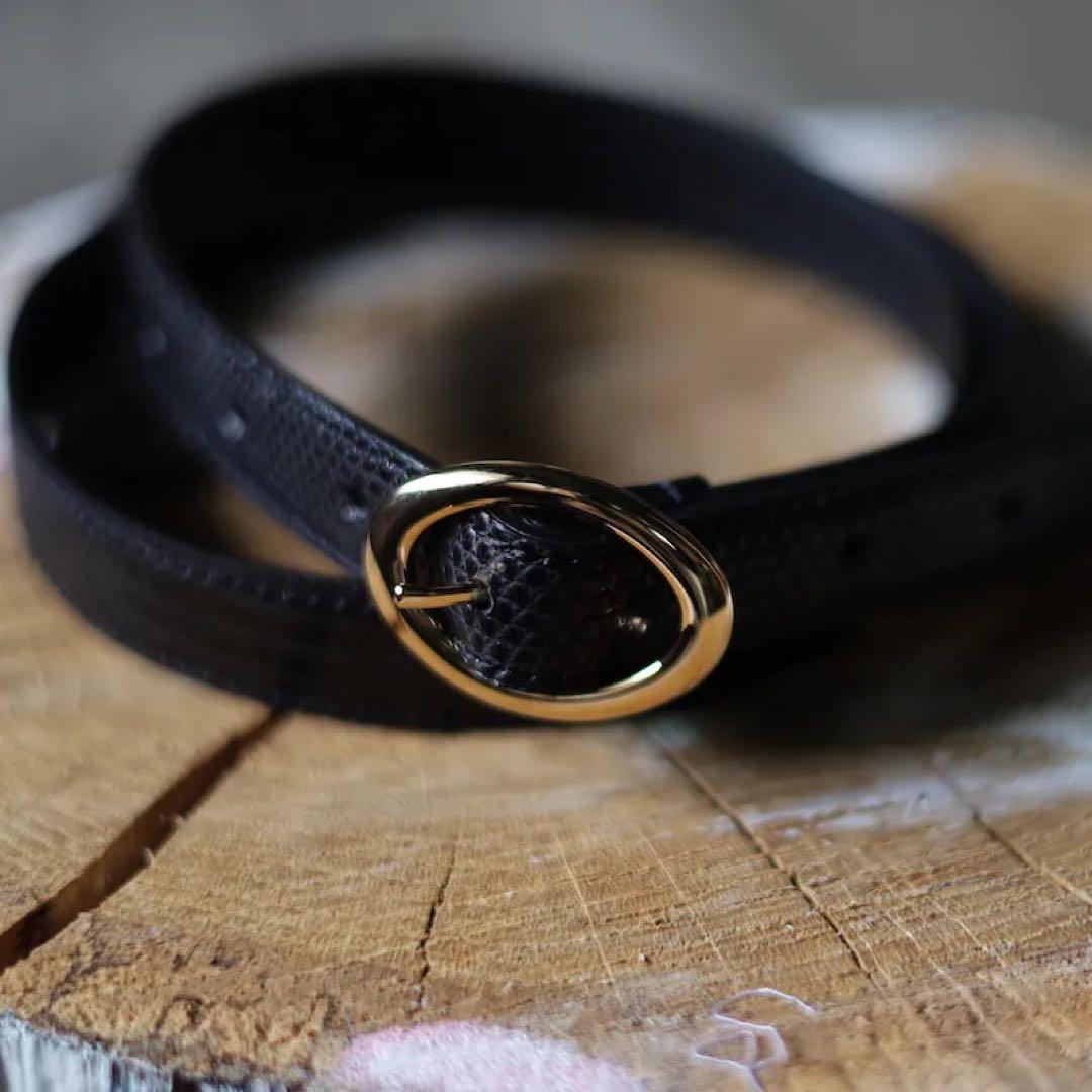 小物 BISOWN LIZARD OVAL BELT