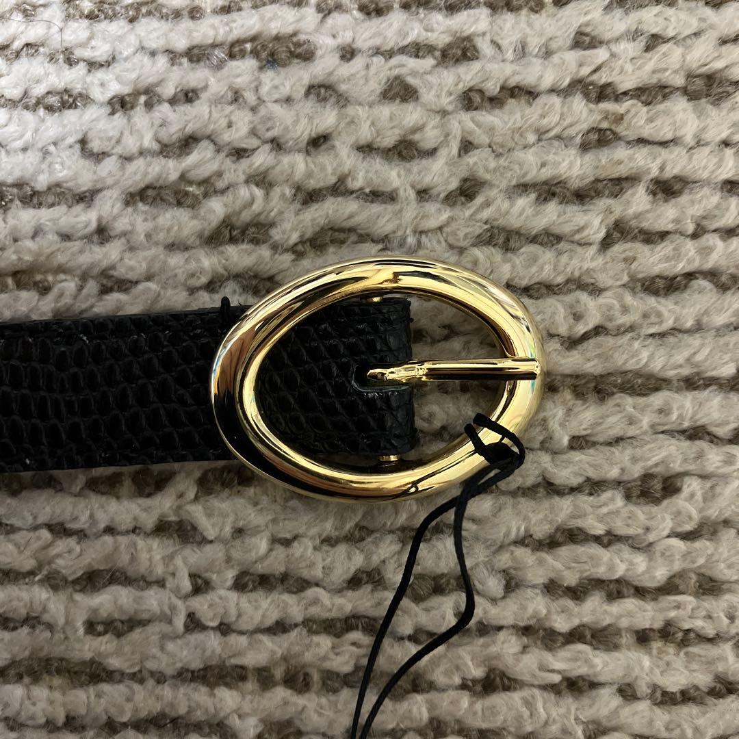 小物 BISOWN LIZARD OVAL BELT