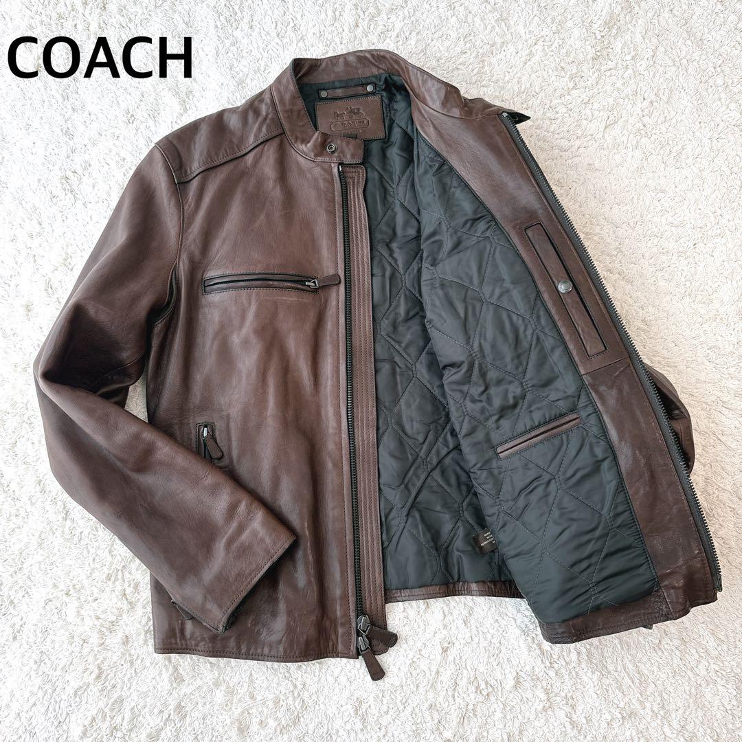 Myday公式アカウント01 COACH シングルライダースジャケット　M