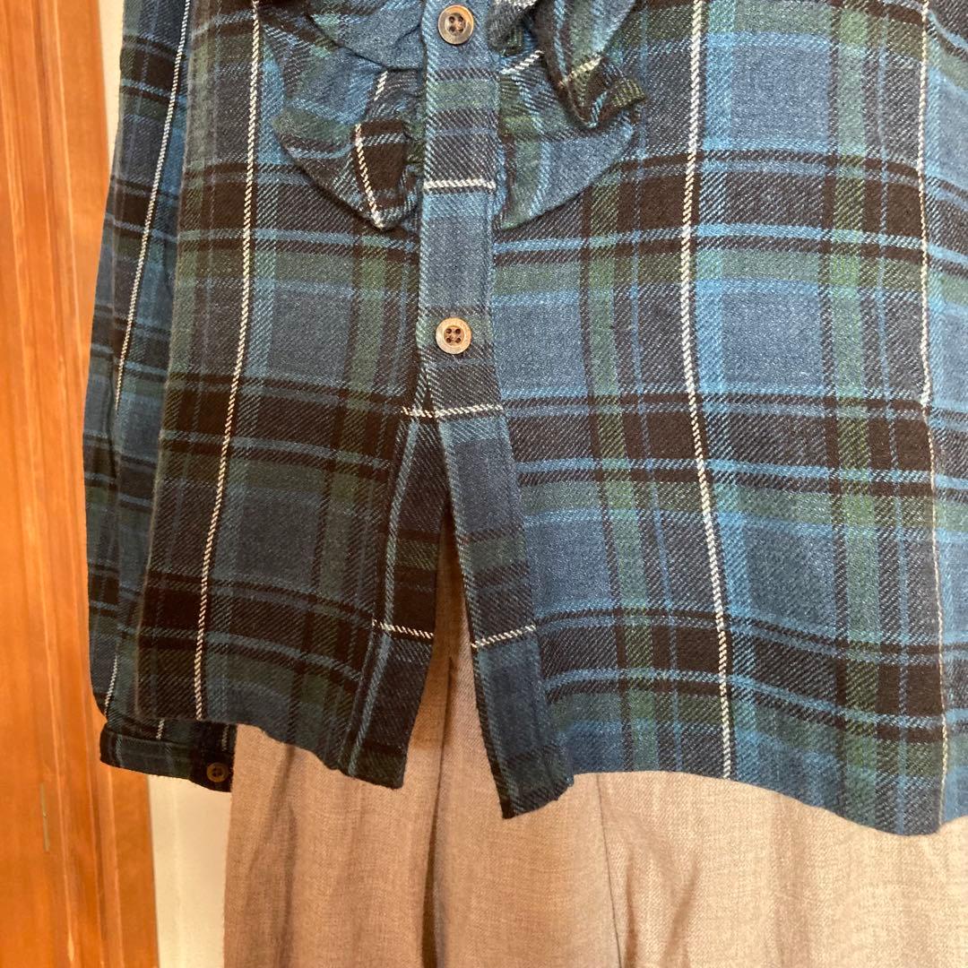 45R フォーティーファイブアール　フリル　ブラウス　チェック柄 サイズ2