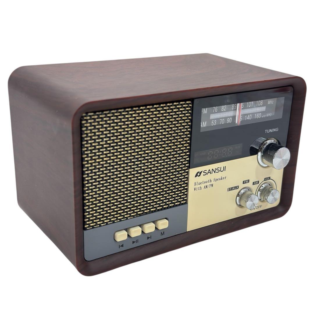 サンスイ Bluetooth対応 AM/FM ラジオ MSR-1（WD）