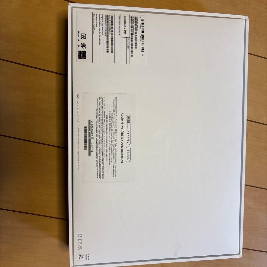 MacBook本体 Apple MacBook Air 2020 M1 16GB 1TB