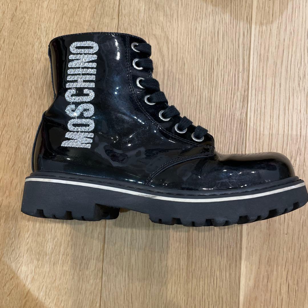 MOSCHINO モスキーノ　キッズアンクルブーツ　ロゴ付き