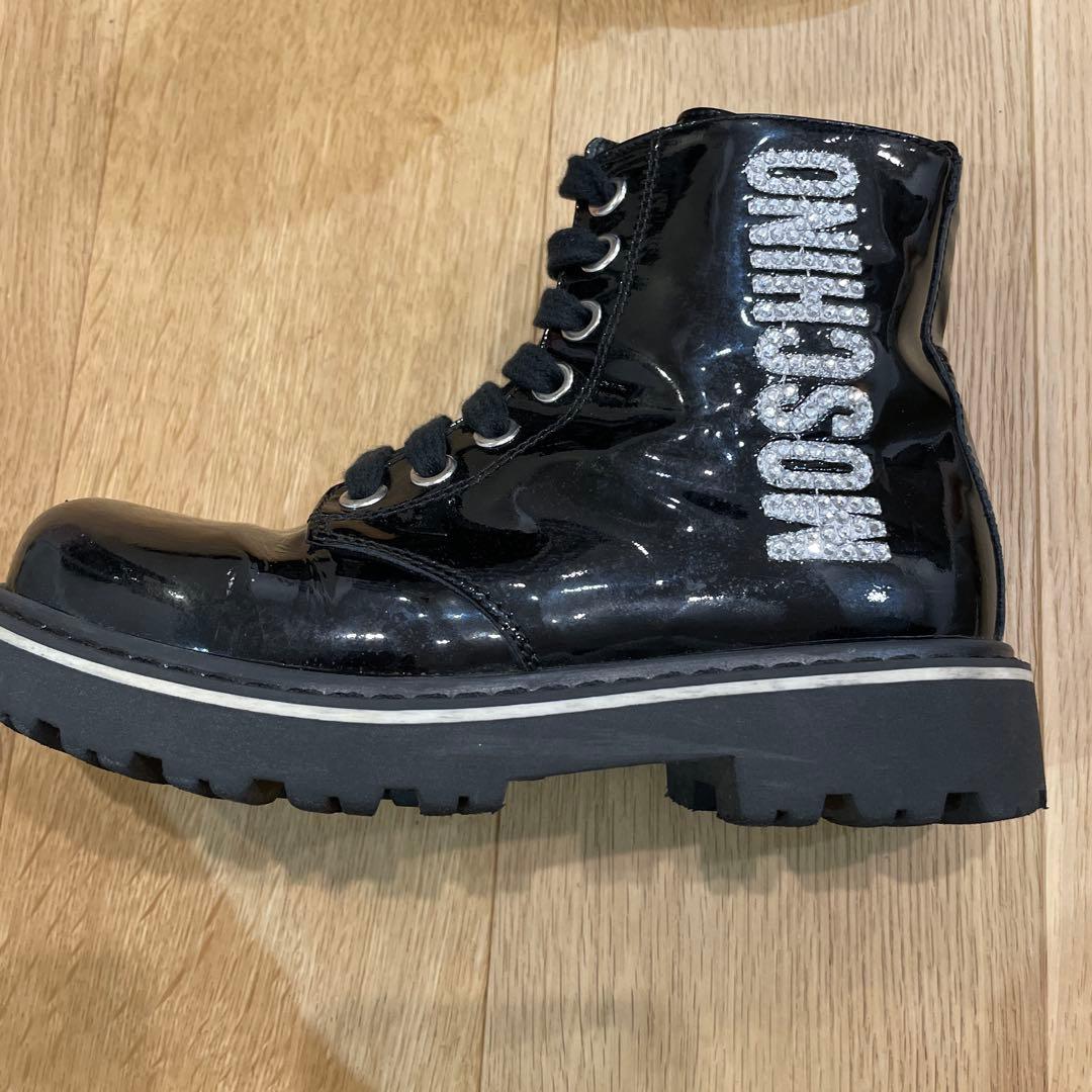 MOSCHINO モスキーノ　キッズアンクルブーツ　ロゴ付き