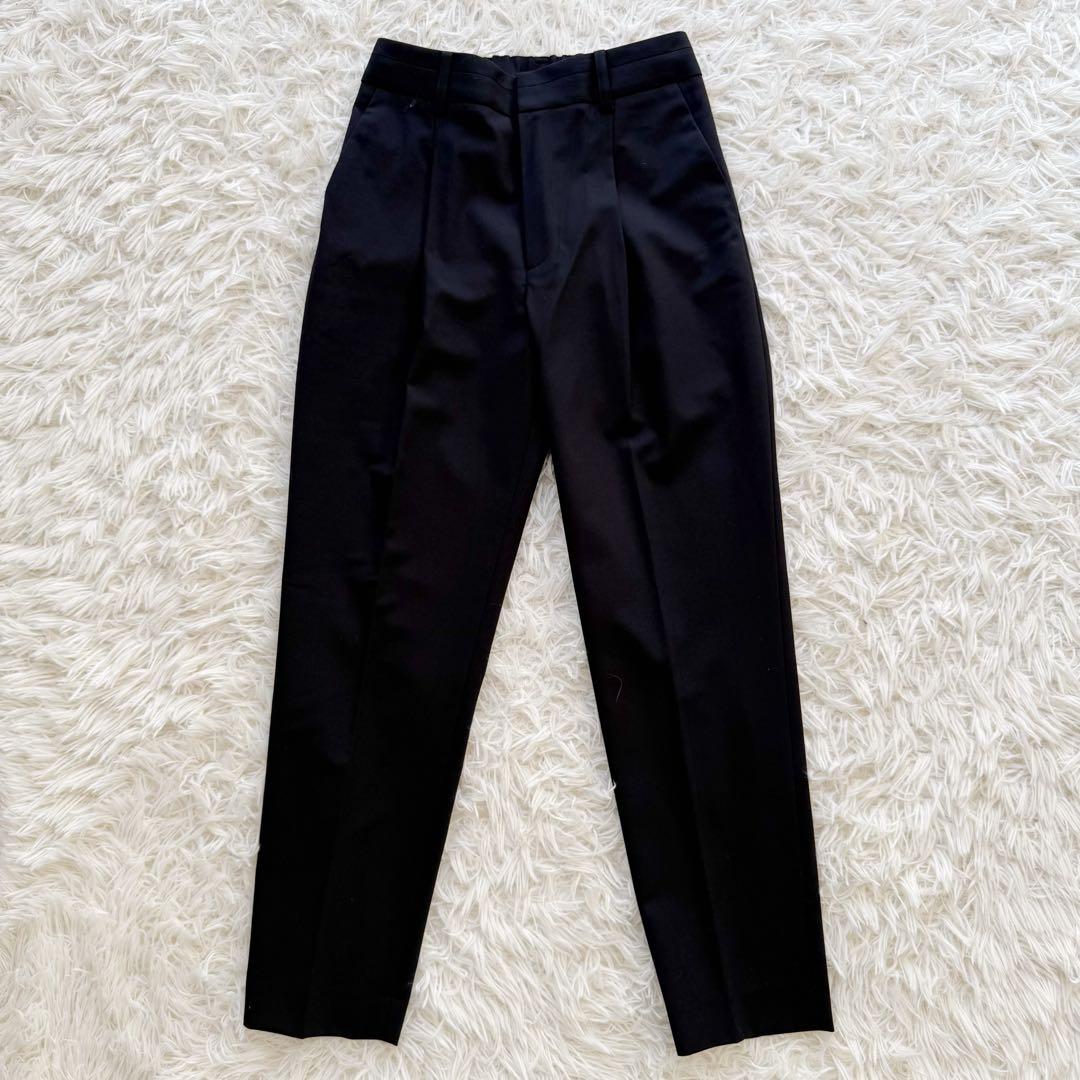 グリーンレーベルリラクシング セットアップスーツ ノーカラー 手洗可 ネイビー