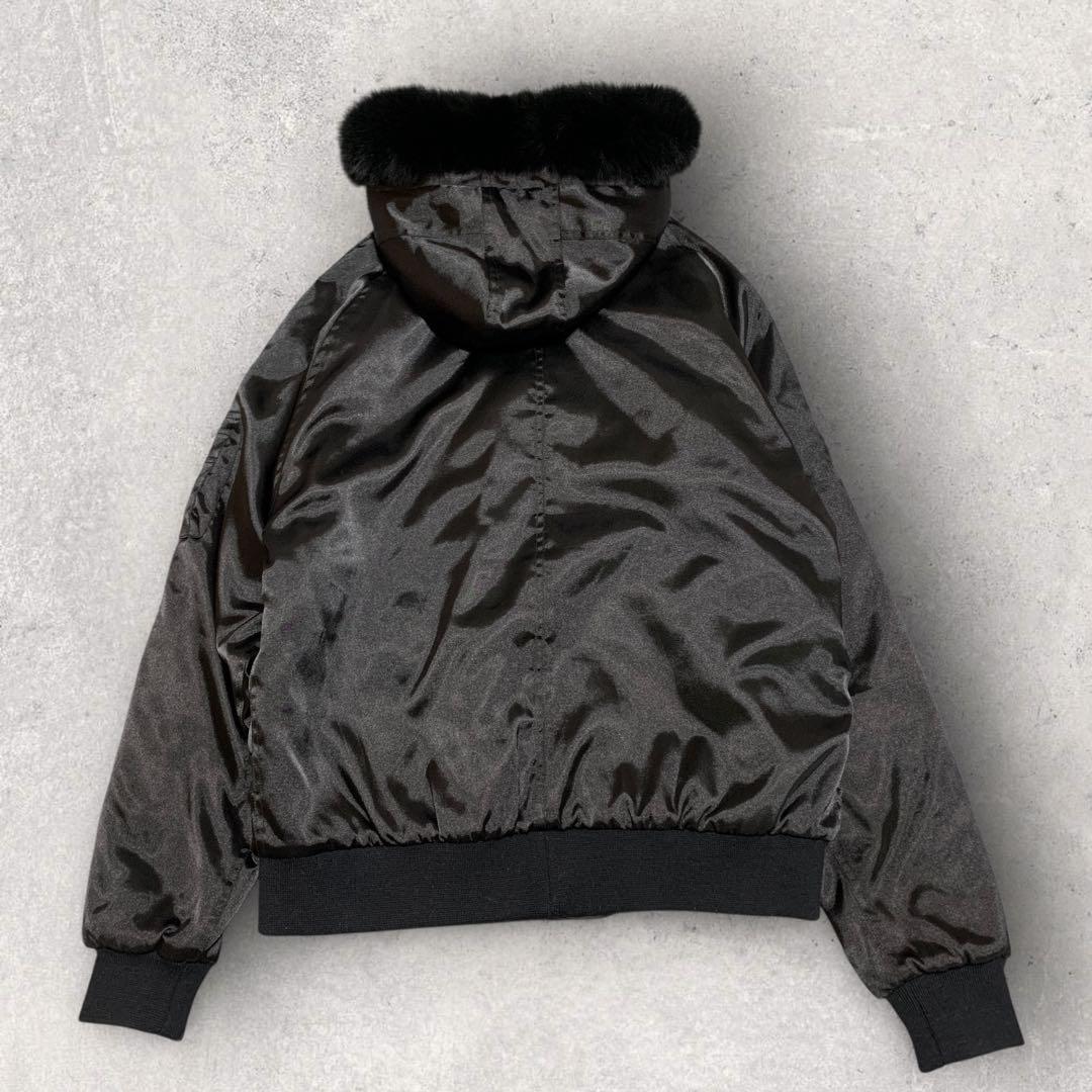 【超希少XLサイズ】スワッガー　ブルゾン　フォックスファー　サテン生地　裏地総柄