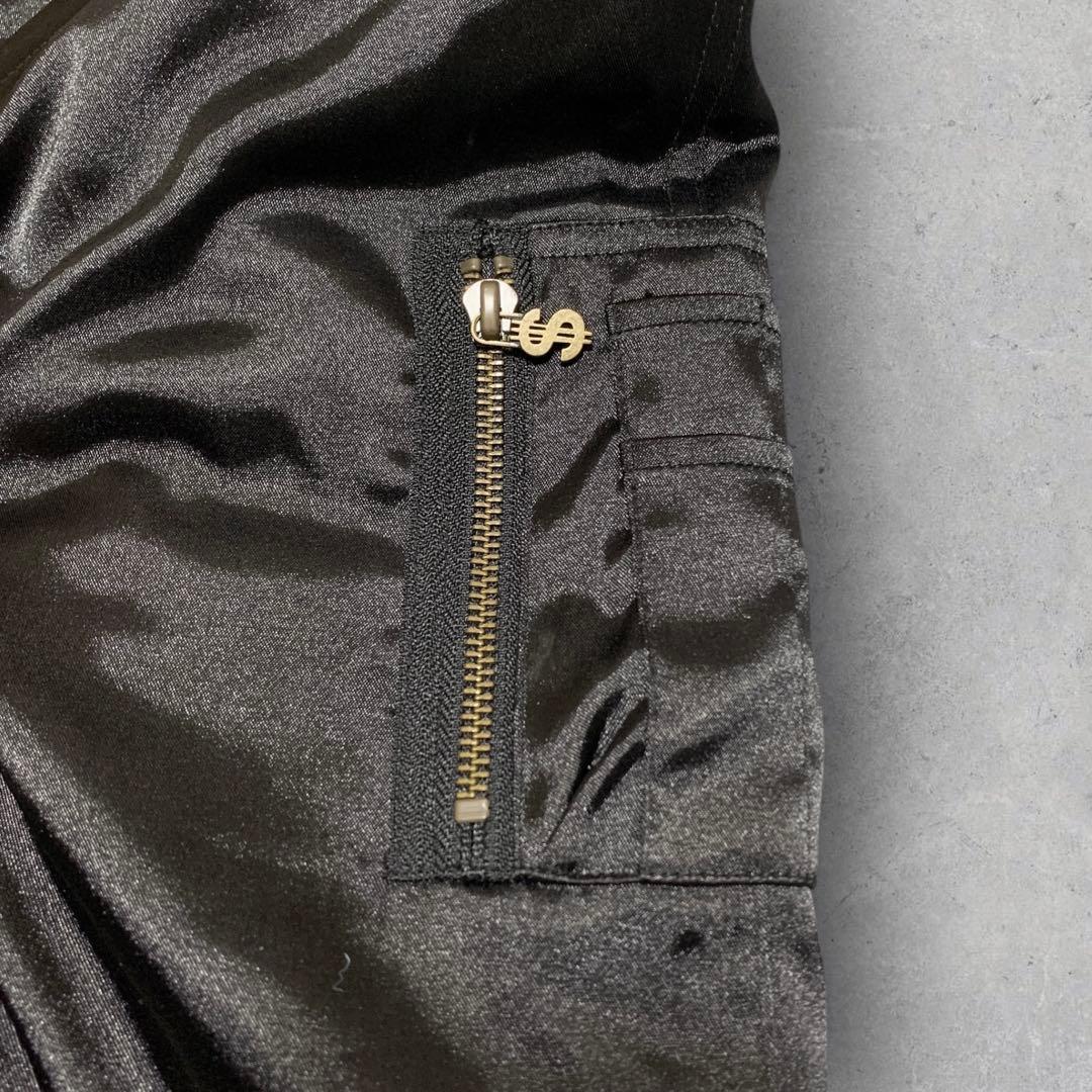 【超希少XLサイズ】スワッガー　ブルゾン　フォックスファー　サテン生地　裏地総柄