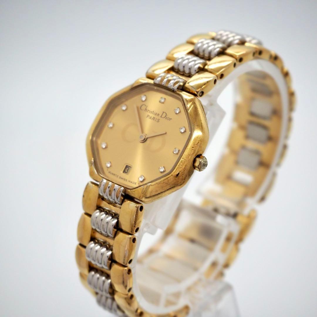 専用164 クリスチャンディオール　ゴールド　オクタゴン　ダイヤ　レディース