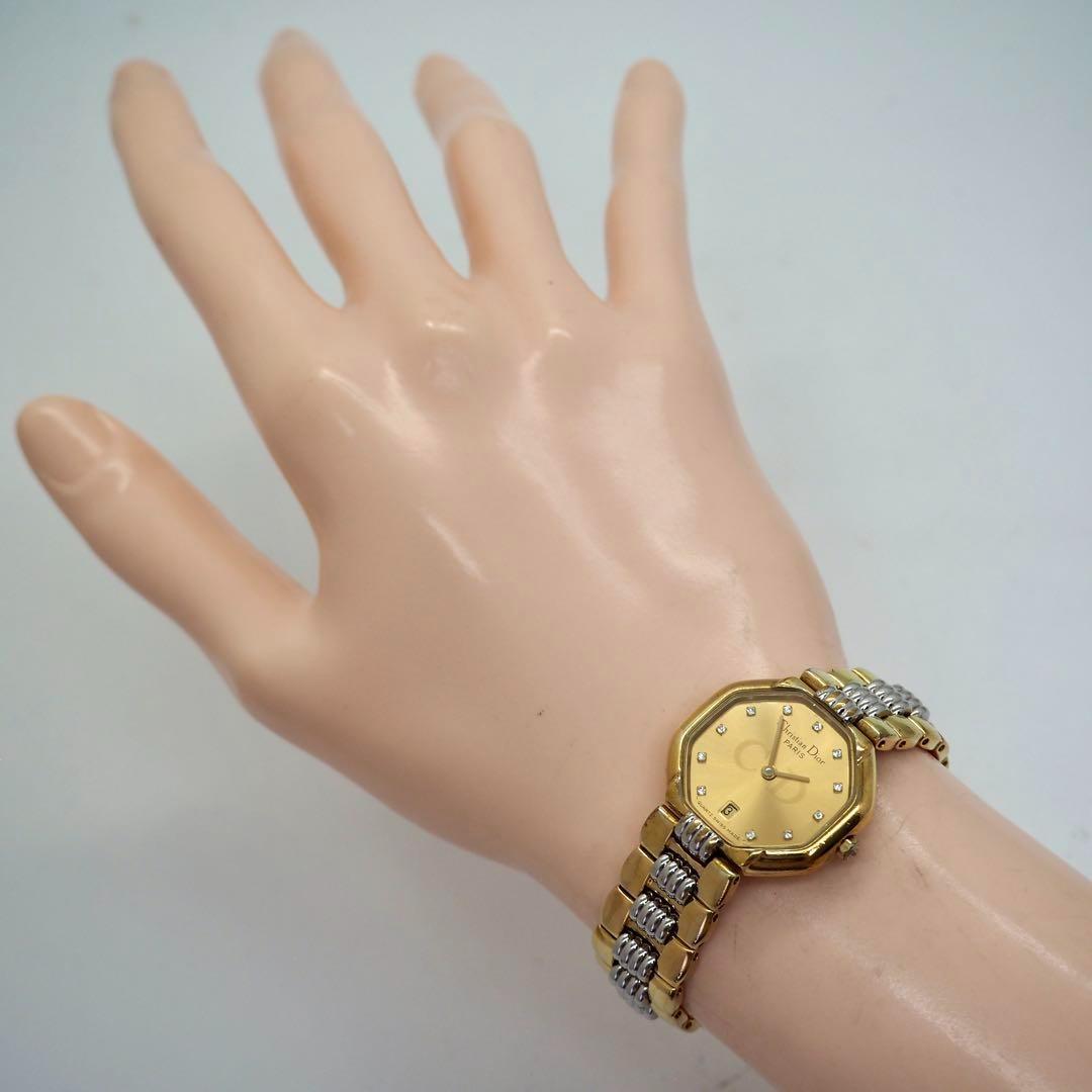 専用164 クリスチャンディオール　ゴールド　オクタゴン　ダイヤ　レディース